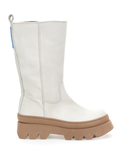 Monnalisa Nappa And Nubuck Boots In White