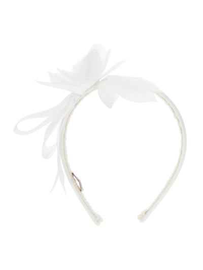 Monnalisa Kids'   Flower Organza Hairband In Cream