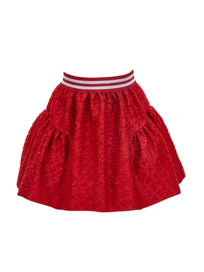 Monnalisa Kids'   Quilted Lurex Skirt In Ruby Red