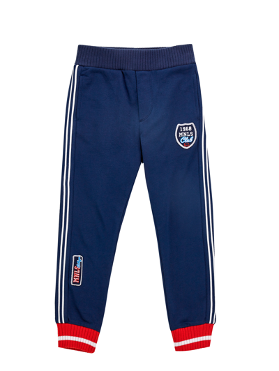 Monnalisa Kids'   Brushed Fleece Joggers In Dark Blue