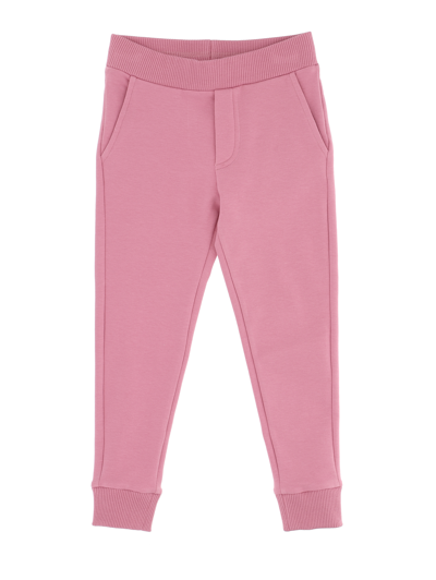 Monnalisa Fleece Logo Joggers With Rhinestones In Blush Pink