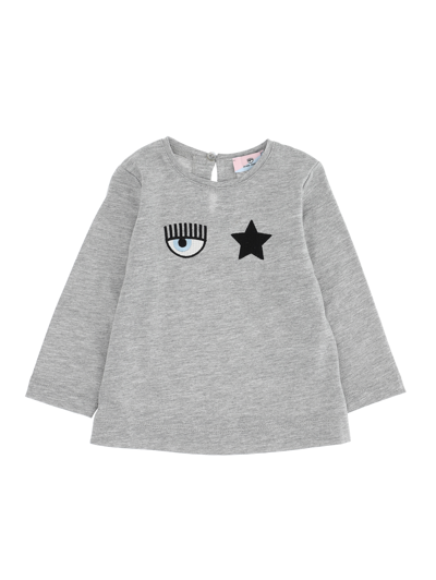 Chiara Ferragni Kids'   Eyestar Jersey T-shirt In Grey