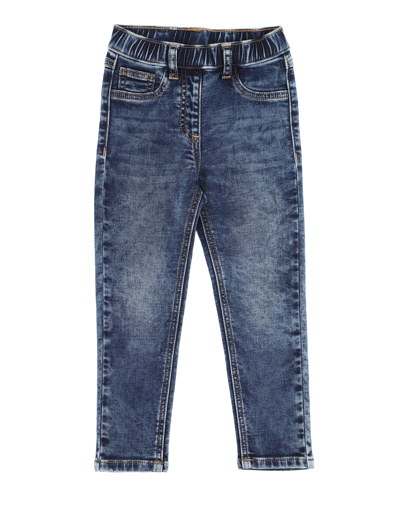 Monnalisa Five-pocket Stretch Jeans In Blu Stone Denim