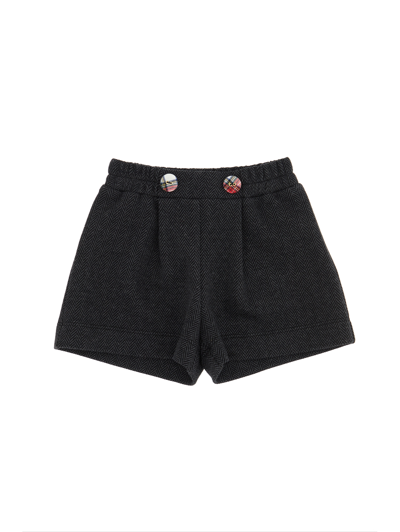 Monnalisa Kids'   Milano Stitch Shorts In Charcoal Grey