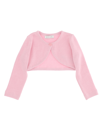 Monnalisa Logo Long-sleeved Cardigan In Blush Pink