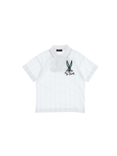 Monnalisa Footballer Bugs Bunny Jersey T-shirt In White + Coridalis Blue