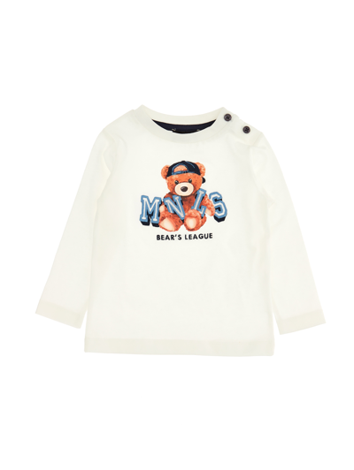 Monnalisa Babies' Teddy Bear-print Long-sleeve T-shirt In Cream