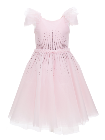 Monnalisa Kids'   Aisha Tulle Dress In Light Pink