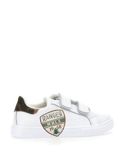 Monnalisa Bicast Ranger Sneakers In Cream