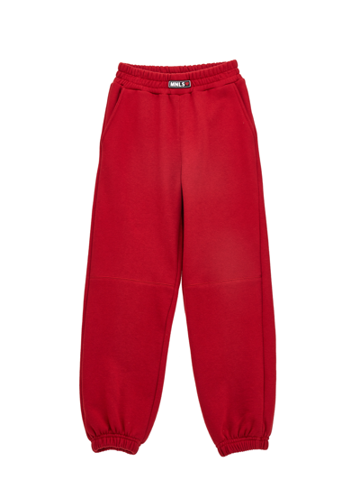 Monnalisa Kids'   Frosted Fleece Joggers In Ruby Red