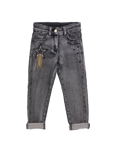 Monnalisa Kids'   Denim Jeans With Pockets In Black