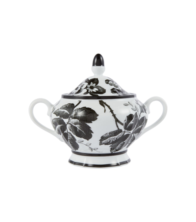 Gucci Herbarium Porcelain Sugar Bowl In Black