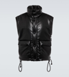 Nanushka Padded Turtleneck Vest With Glossy Finish In Black