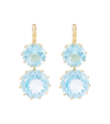 Ileana Makri 18kt Yellow Gold Earrings With Topaz In Blue Topaz