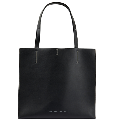 Proenza Schouler White Label Twin Leather Tote Bag In 001 Black