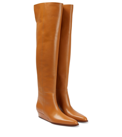 Victoria Beckham Fiona Knee-high Leather Boots In Tan