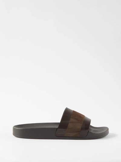 Frescobol Carioca Humberto Suede And Rubber Slides In Brown