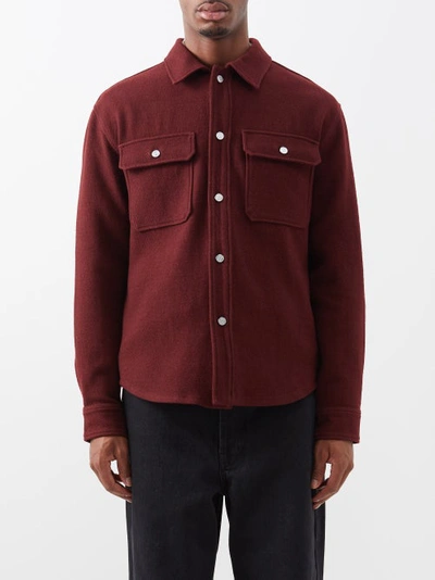 Frame Textured Shirt In Dark Burgundy