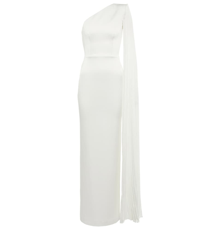 Alex Perry Marnel Satin-crêpe Gown In White