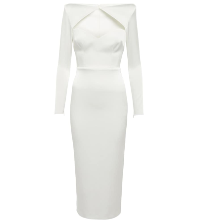 Alex Perry Marden Cut-out Satin-crêpe Midi Dress In White