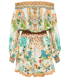 Camilla Off-the-shoulder Silk Minidress In Royalty Loyalty