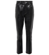 Citizen Of Humanity Jolene High-rise Straight-leg Recycled Leather-blend Trousers In Black