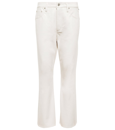 Citizens Of Humanity Isola Mid-rise Cropped Bootcut Pants In Frosting