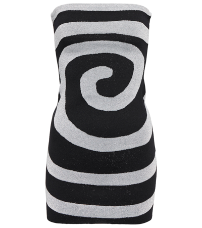 Staud Swirl Metallic Knit Minidress In Acid Swirl
