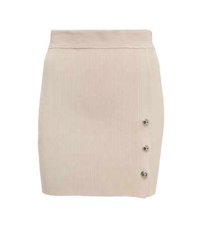 Jonathan Simkhai Dorothy Ribbed-knit Miniskirt In Almond