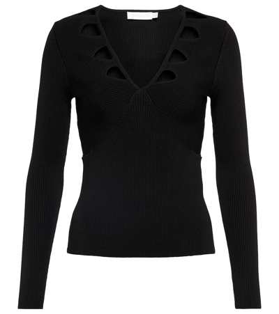 Jonathan Simkhai Solene Ribbed-knit Sweater In Black