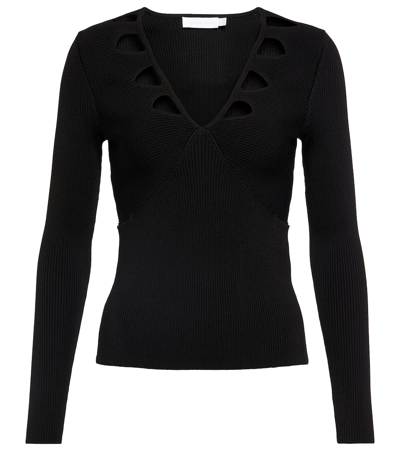 Jonathan Simkhai Solene Ribbed-knit Jumper In Black