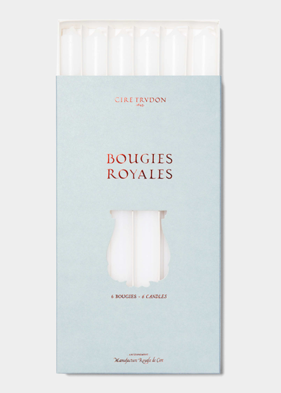 Trudon Royale Taper Candles - White, Set Of 6