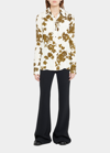 Proenza Schouler Floral-print Button Down Top In Ecru Multi