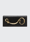 Alexis Bittar Twisted Gold Side Handle Clutch In Black