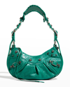 Balenciaga Cagole Xs Studded Leather Shoulder Bag In Jade