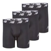 New Balance Men's Mens Premium 6 Inch Boxer Brief With Fly 3 Pack In Black