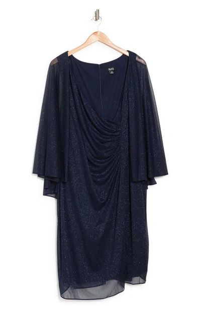 Sl Fashions Surplice Neck Long Sleeve Cocktail Dress In Dkn