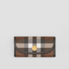 Burberry Halton Check Coated Canvas Continental Wallet In Dark Birch Brown