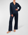 Everyday Ritual Allison/angela Button-down Cotton Pajama Set In Inky Blue