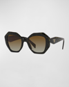 Prada 53mm Polarized Sunglasses In Black Marble