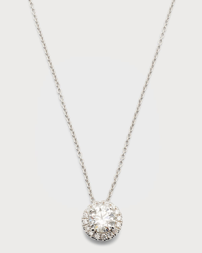 Neiman Marcus Lab Grown Diamonds Lab Grown Diamond 18k White Gold Round Halo Pendant Necklace