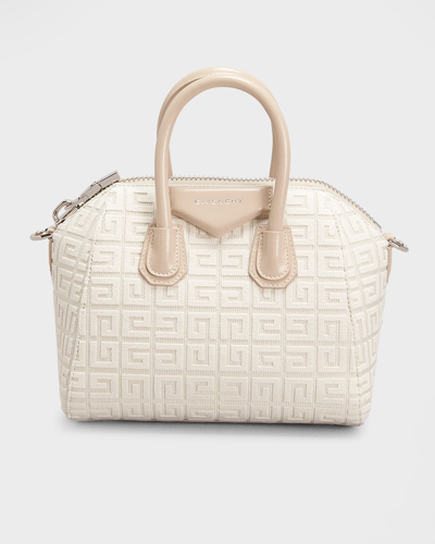 Givenchy Mini Antigona Monogram Top-handle Bag In 257 Natural Beige