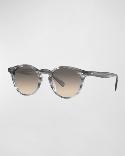 Oliver Peoples Gradient Round Acetate Sunglasses In Grey
