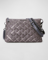 Mz Wallace Crosby Pippa Large Sequin Quilted Crossbody Bag In Magnet Sequin