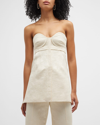 Proenza Schouler Cotton Wool Jacquard Bustier In Canvas In Canvas