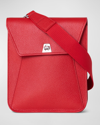 Akris Anouk Small Leather Messenger Bag In Scarlet
