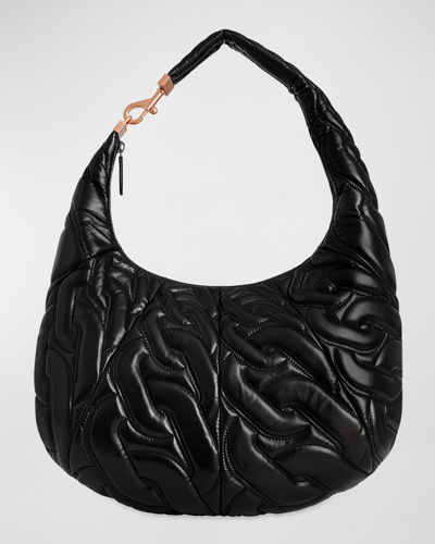 Rebecca Minkoff Chain-quilt Leather Hobo Bag In Black | ModeSens