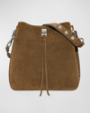 REBECCA MINKOFF DARREN STUDDED SUEDE SHOULDER BAG