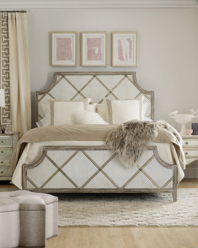 Hooker Furniture Diamont King Panel Bed In White Gray