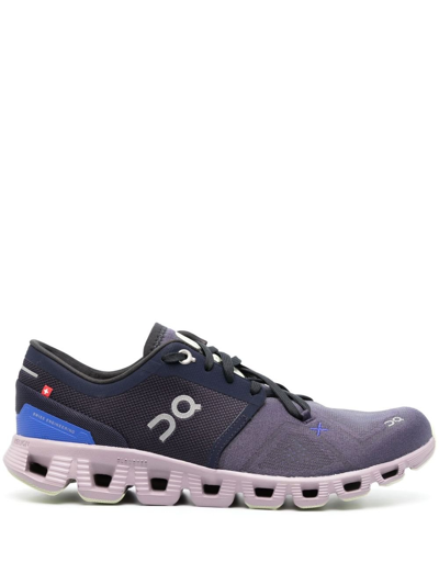 On Running Purple Cloud X 3 Running Sneakers